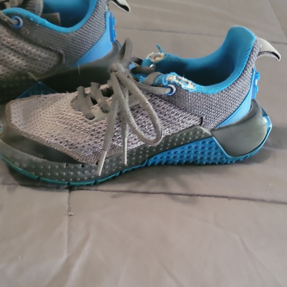 Kids Gray and Blue Athletic Shoes